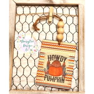 Howdy Pumpkin Felt Car Air Freshener